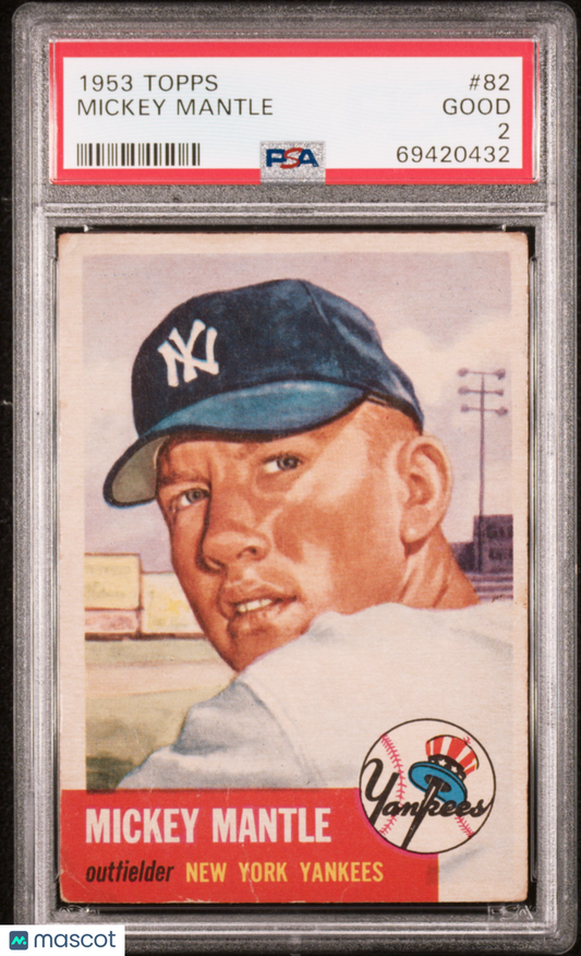 1953 Topps Mickey Mantle #82 PSA 2