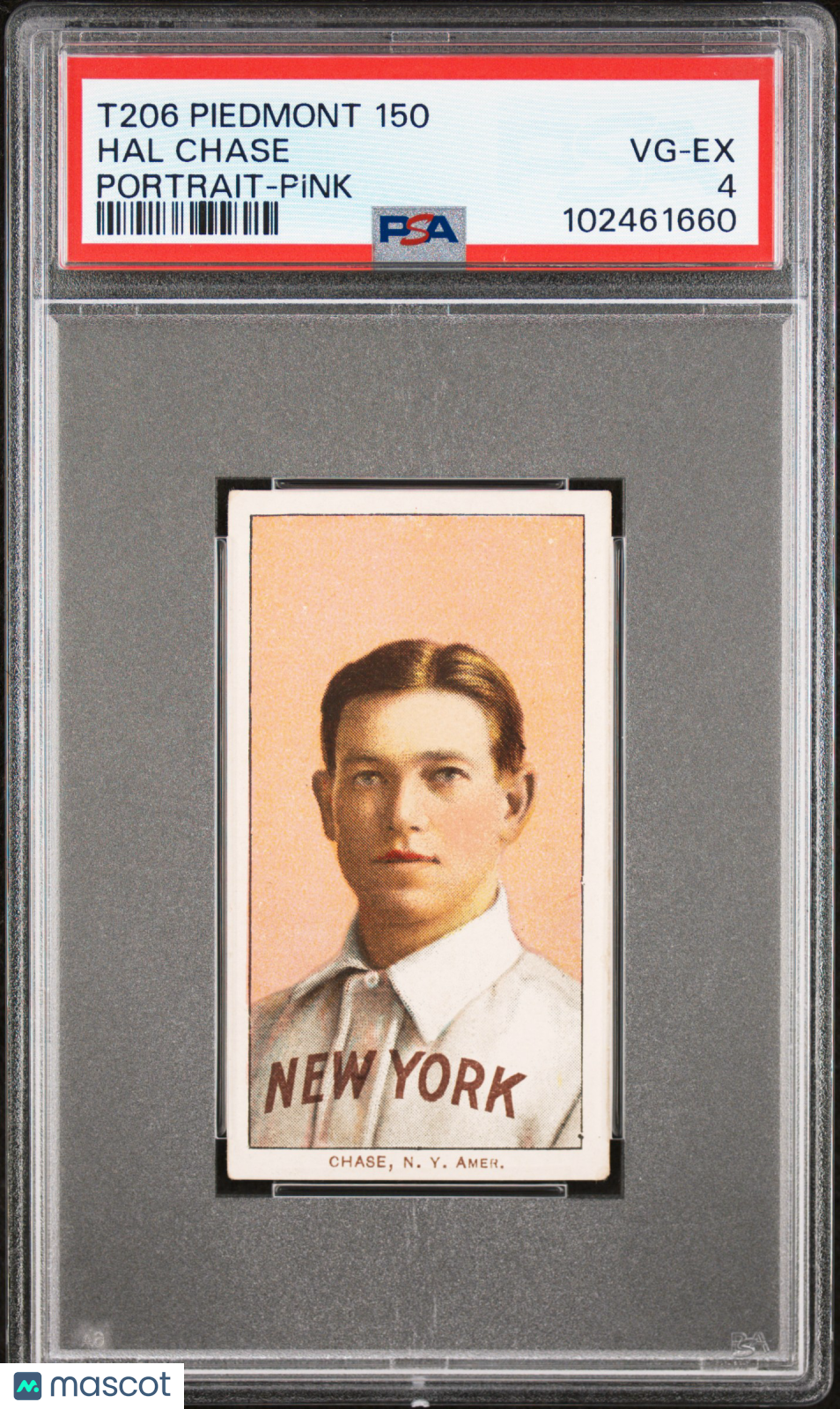 1909-11 T206 Piedmont 150 Hal Chase Portrait Pink PSA 4