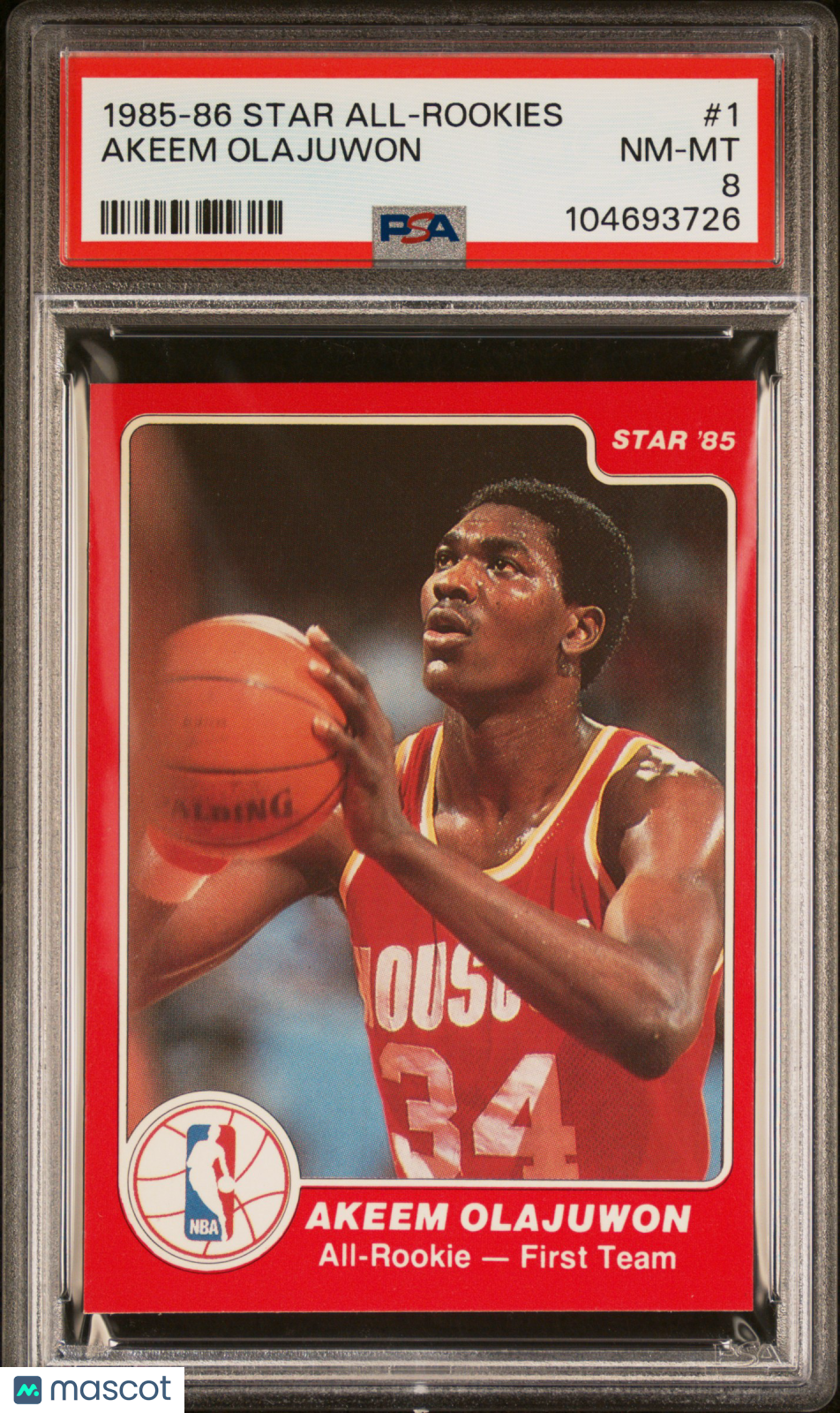 1985-86 Star All-Rookies Akeem Olajuwon #1 PSA 8