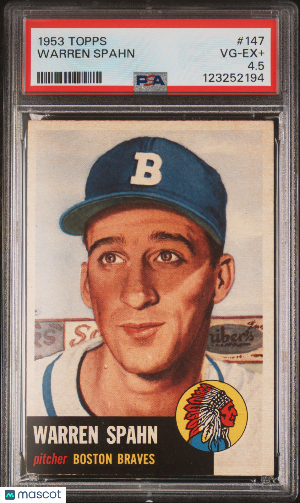 1953 Topps Warren Spahn #147 PSA 4.5