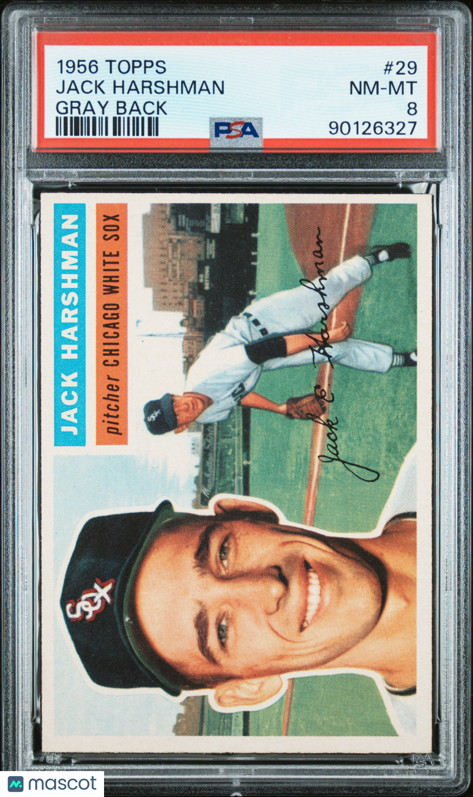 1956 Topps Jack Harshman #29 Gray Back PSA 8