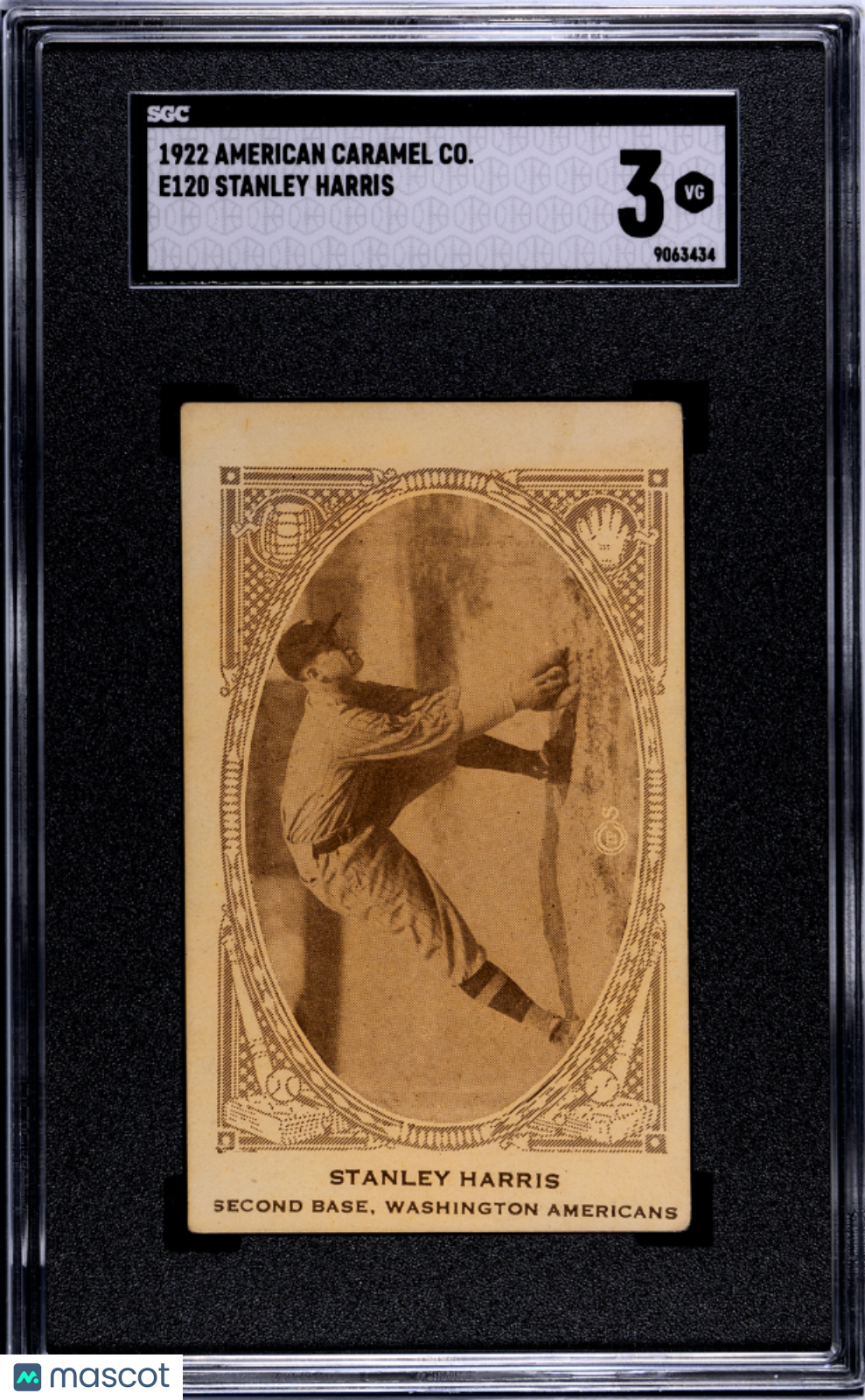 1922 American Caramel Co. (E120) Stanley Harris SGC 3