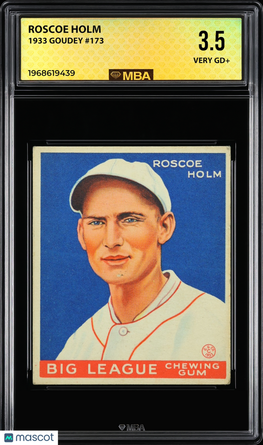 1933 Goudey Roscoe Holm #173 MBA 3.5