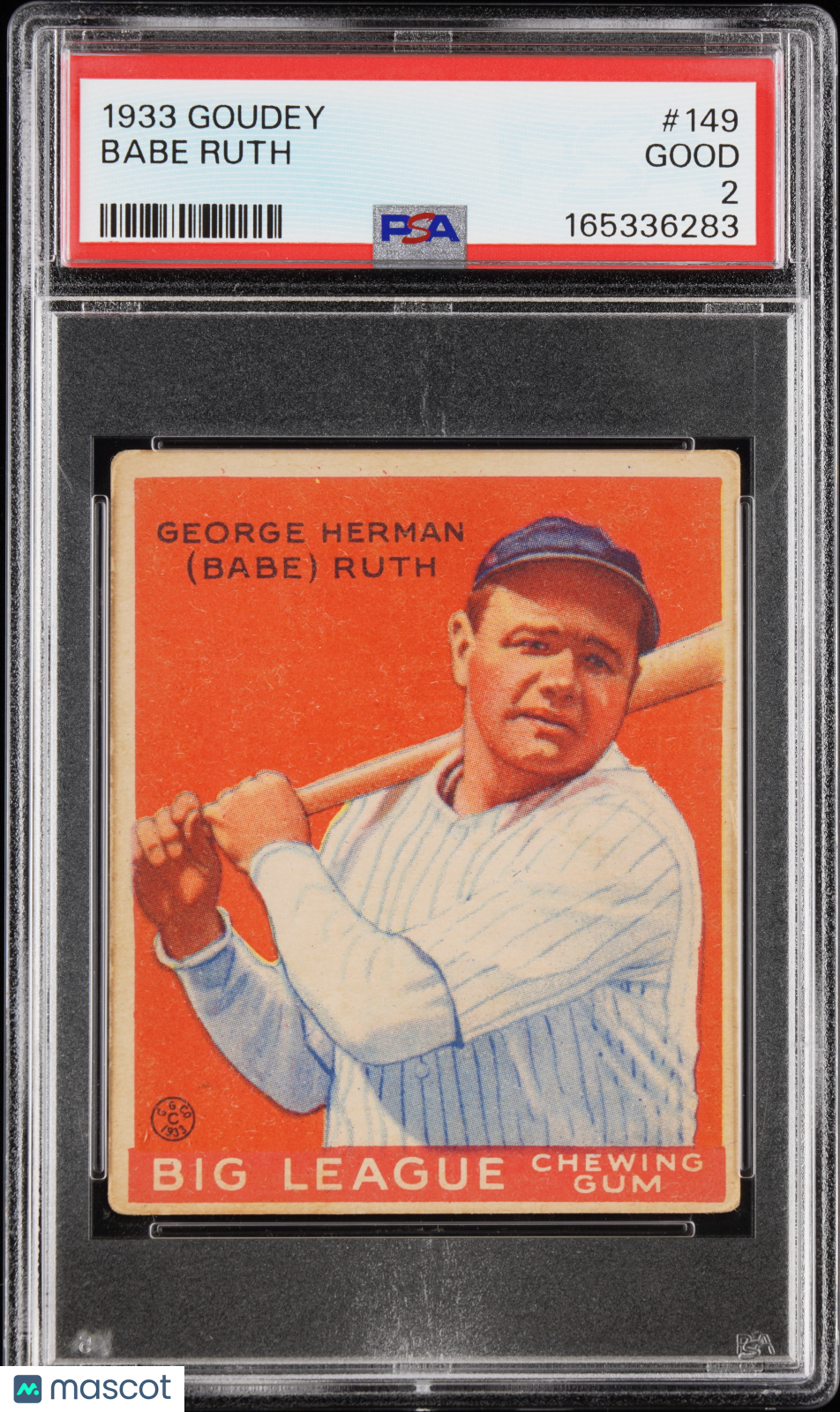 1933 Goudey Babe Ruth #149 PSA 2