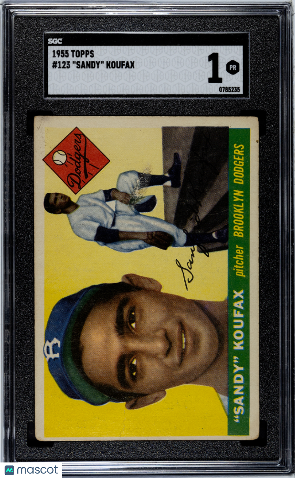 1955 Topps Sandy Koufax #123 SGC 1