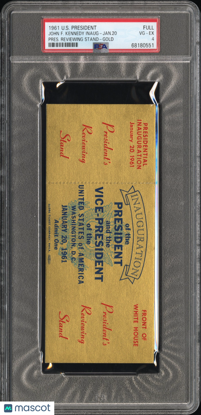 1961 U.S. President Inauguration-Full President's Reviewing Stand PSA 4
