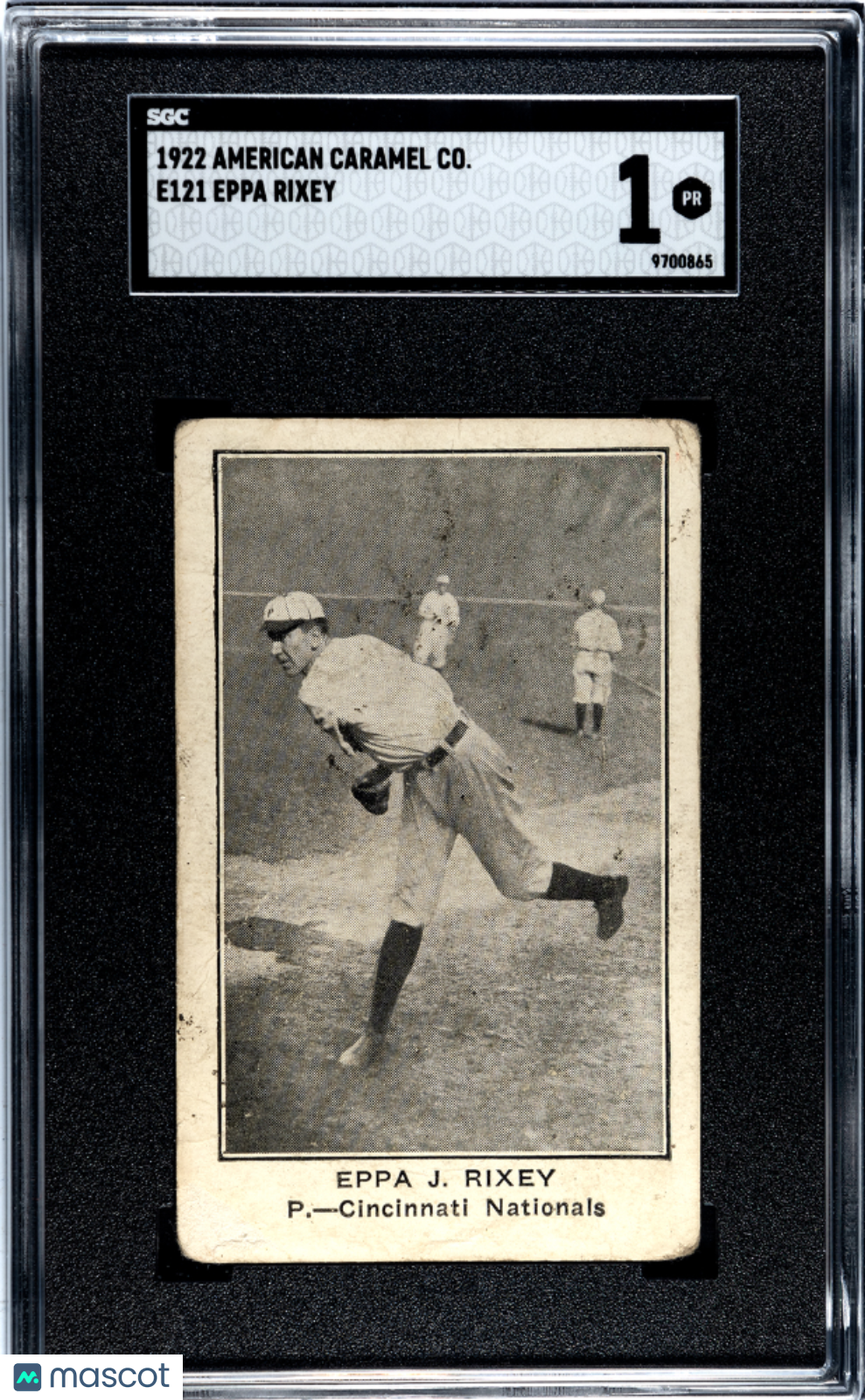 1922 American Caramel Co. Series of 120 (E121) Eppa Rixey SGC 1