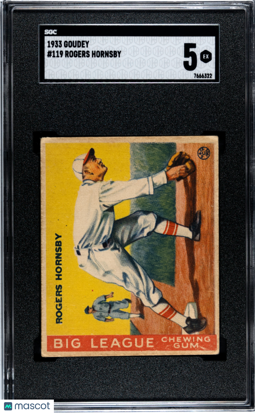 1933 Goudey Rogers Hornsby #119 SGC 5