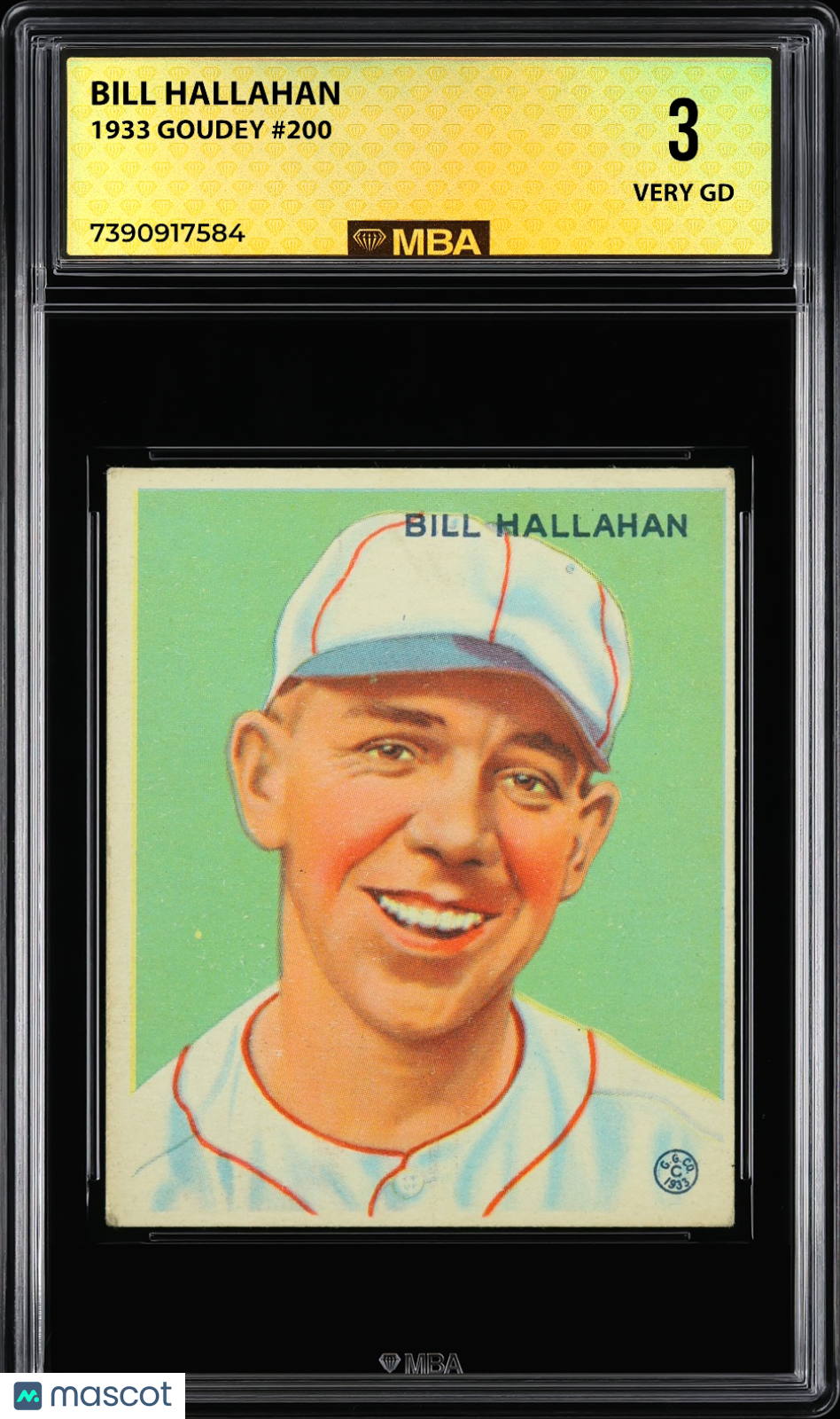 1933 Goudey Bill Hallahan #200 MBA 3