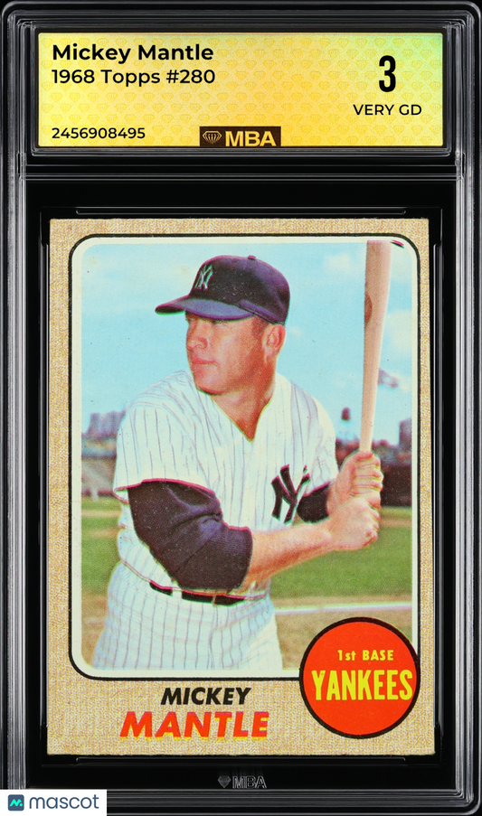 1968 Topps Mickey Mantle #280 MBA 3