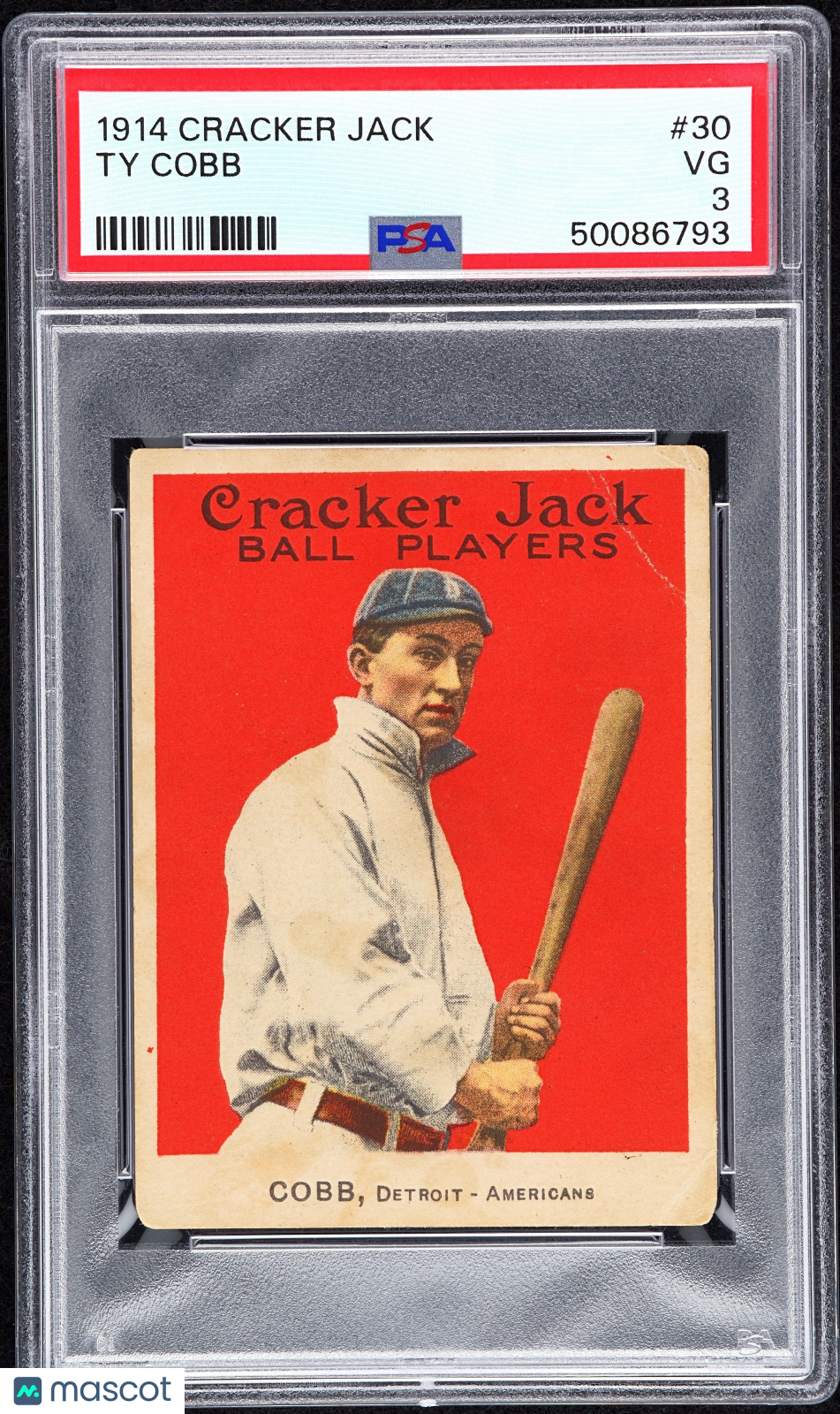 1914 Cracker Jack Ty Cobb #30 PSA 3