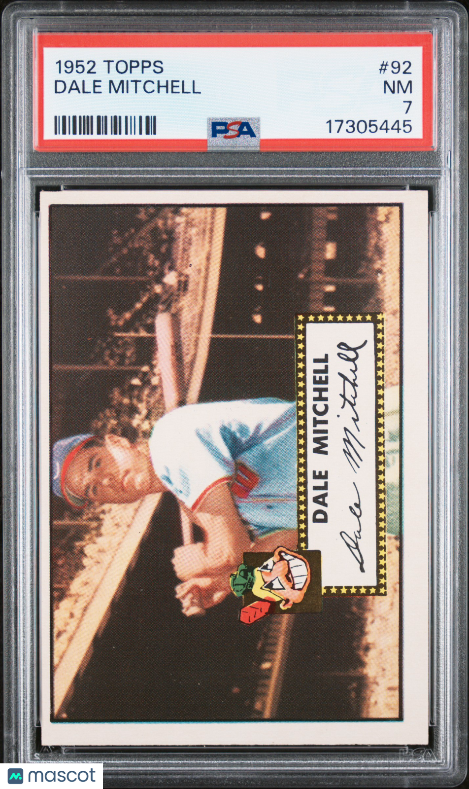 1952 Topps Dale Mitchell #92 PSA 7
