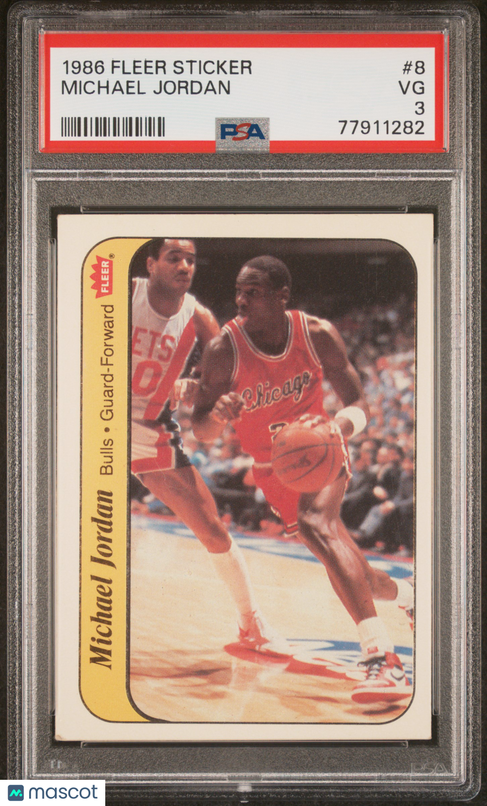 1986 Fleer Sticker Michael Jordan #8 PSA 3