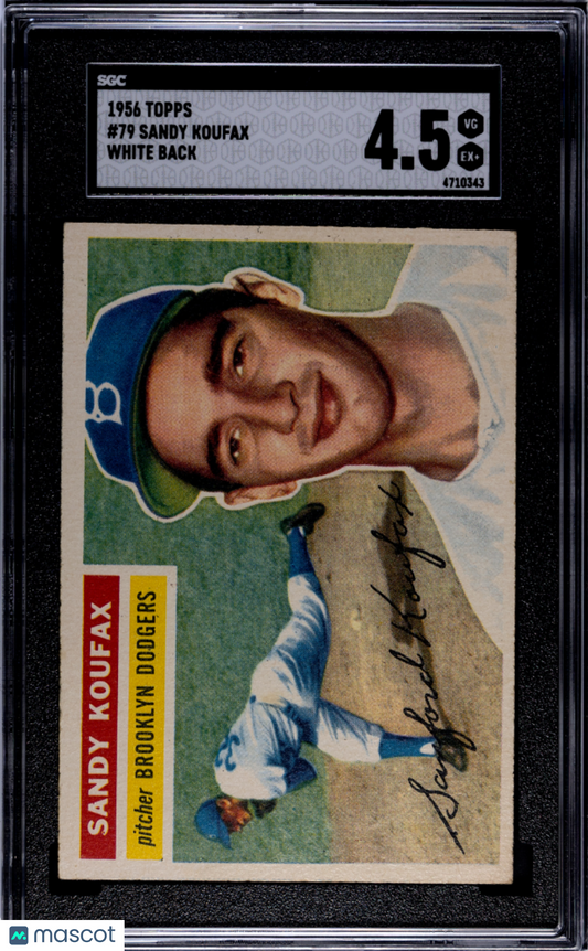 1956 Topps Sandy Koufax #79 White Back SGC 4.5