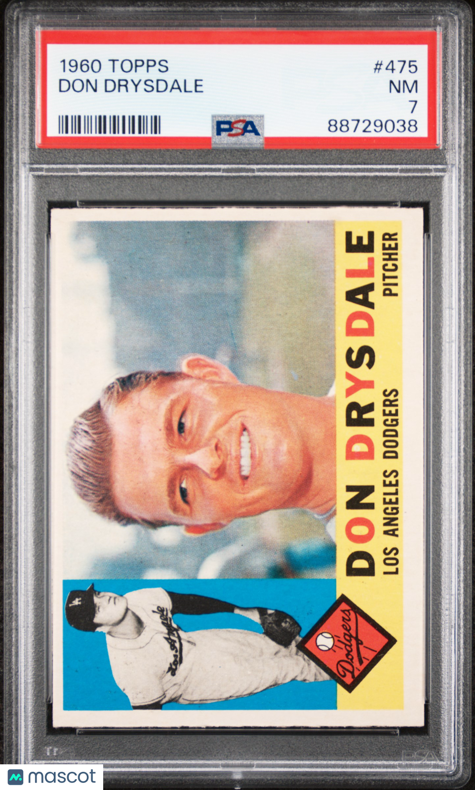 1960 Topps Don Drysdale #475 PSA 7