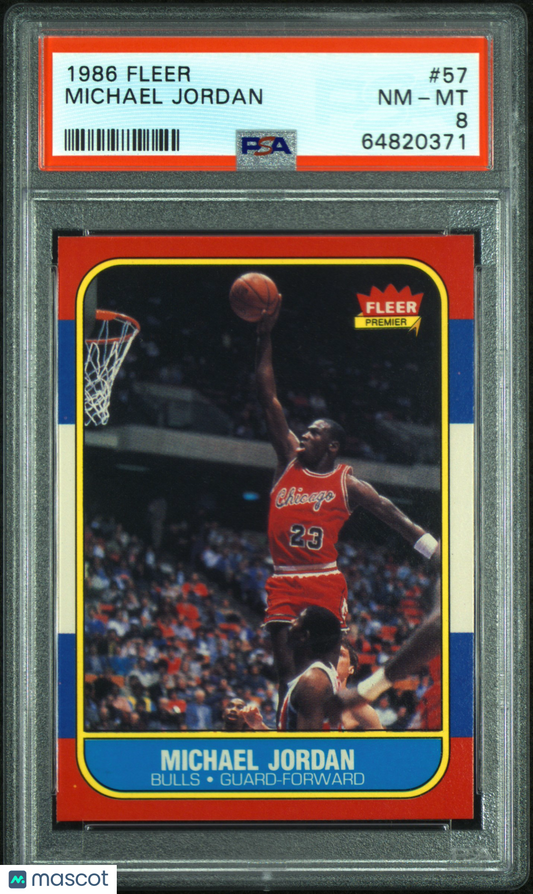 1986 Fleer Michael Jordan #57 PSA 8