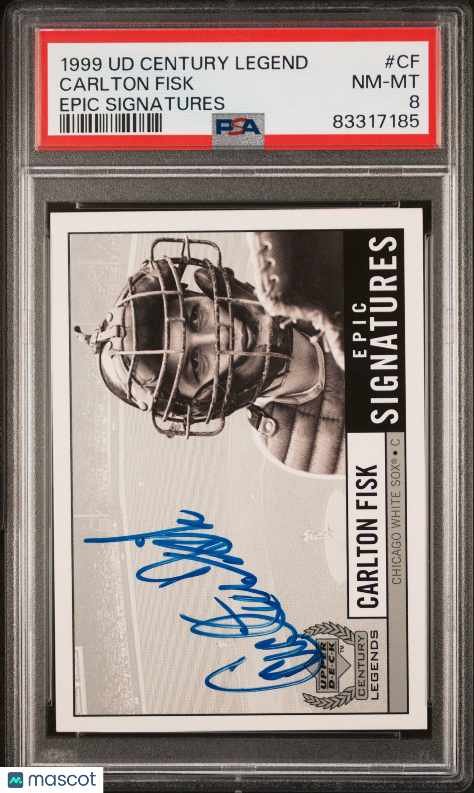 1999 Upper Deck Century Legends Epic Signatures Carlton Fisk #CF PSA 8