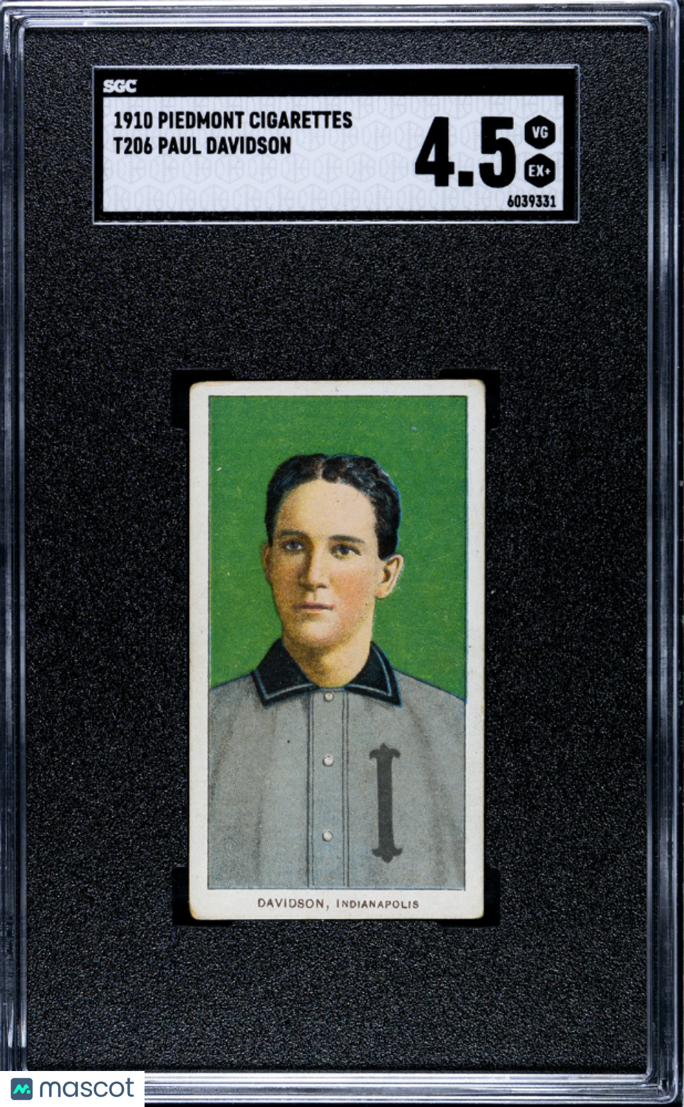 1910 Piedmont Cigarettes (T206) Paul Davidson SGC 4.5