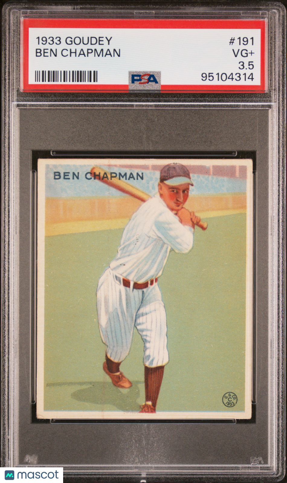 1933 Goudey Ben Chapman #191 PSA 3.5