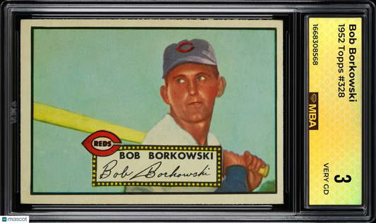 1952 Topps Bob Borkowski #328 MBA 3