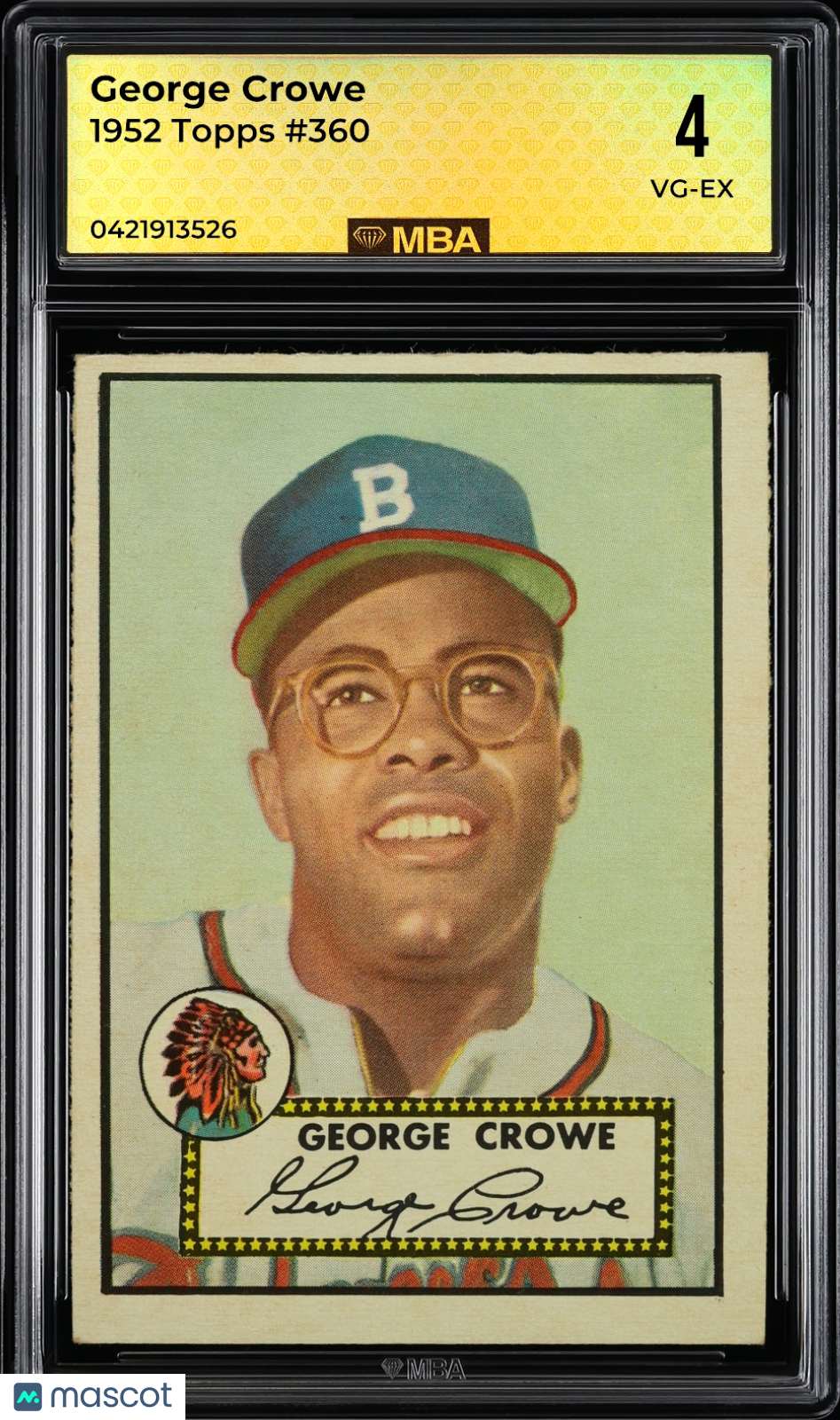 1952 Topps George Crowe #360 MBA 4