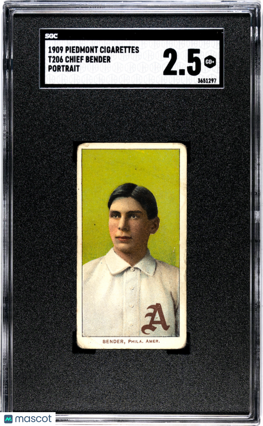 1909 Piedmont Cigarettes (T206) Chief Bender Portrait SGC 2.5