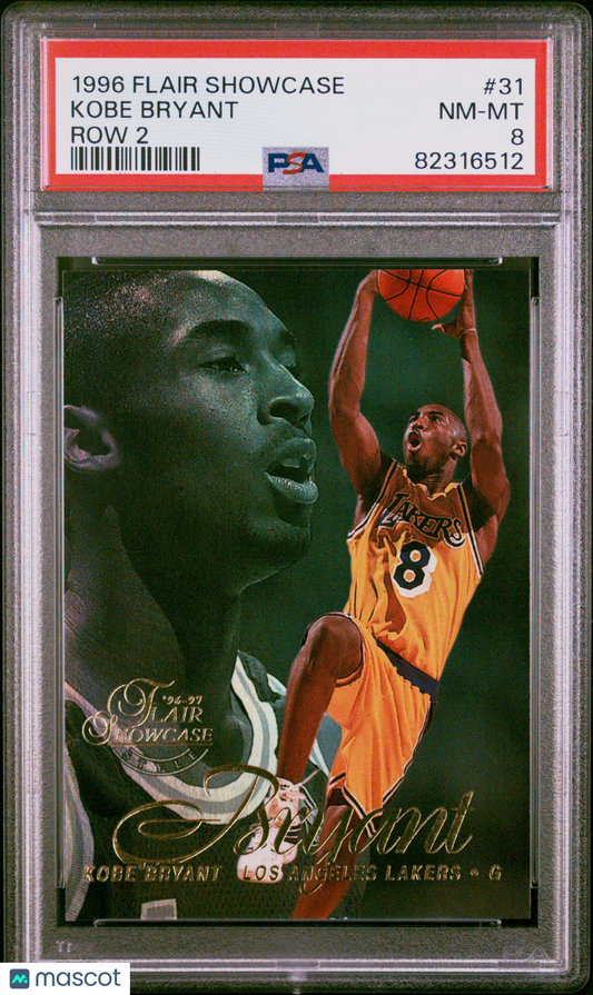1996 Flair Showcase Kobe Bryant #31 Row 2 PSA 8