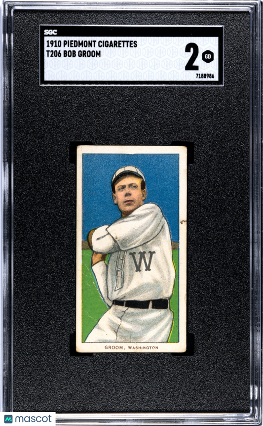 1910 Piedmont Cigarettes (T206) Bob Groom SGC 2