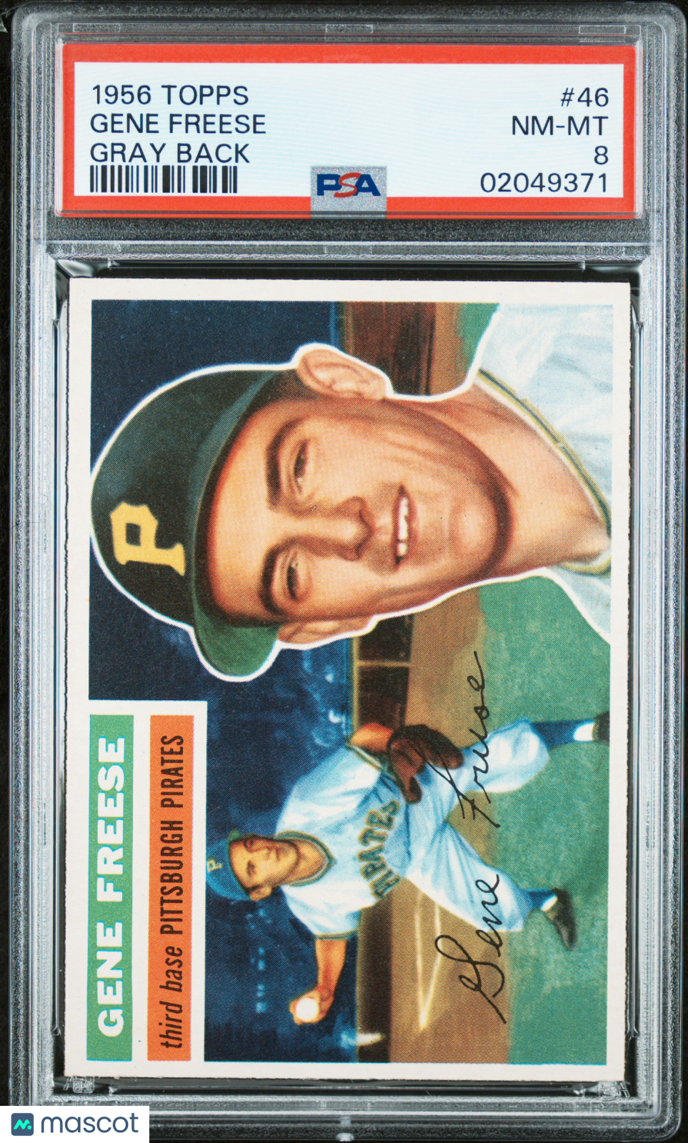 1956 Topps Gene Freese #46 Gray Back PSA 8