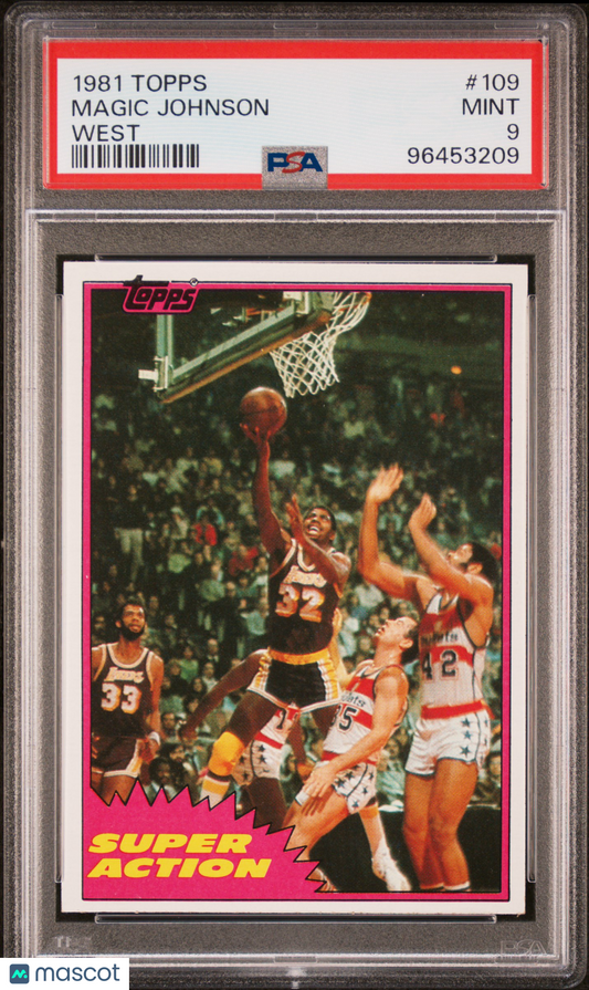 1981 Topps Magic Johnson #109 West PSA 9