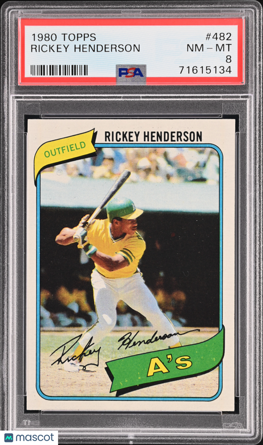 1980 Topps Rickey Henderson #482 PSA 8