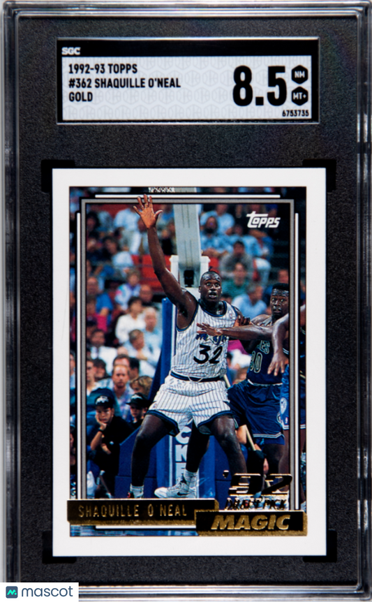 1992 Topps Shaquille O'Neal #362 Gold SGC 8.5