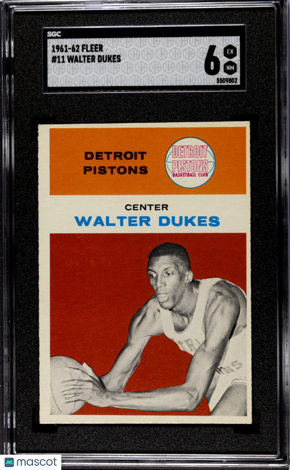 1961 Fleer Walter Dukes #11 SGC 6