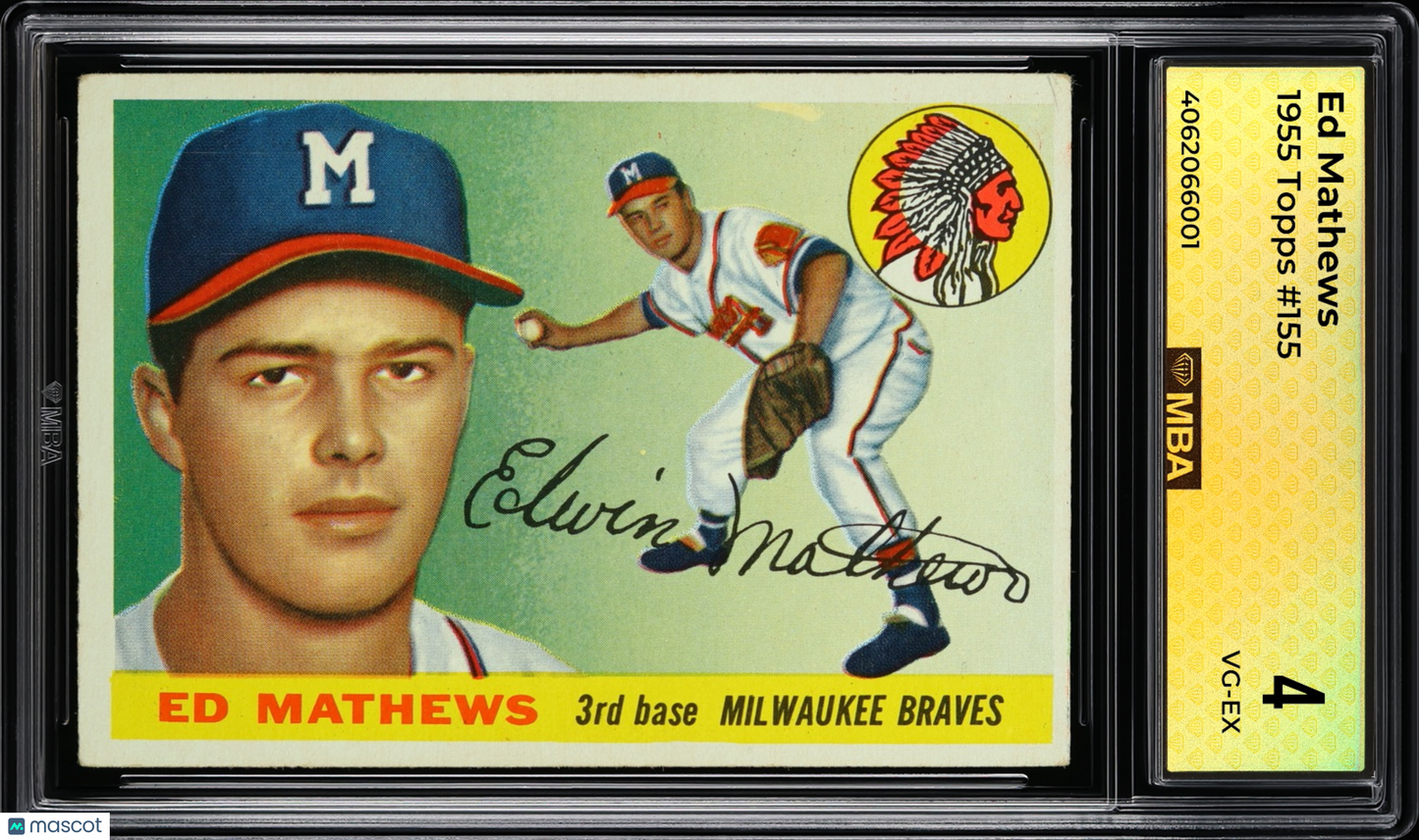 1955 Topps Eddie Mathews #155 MBA 4