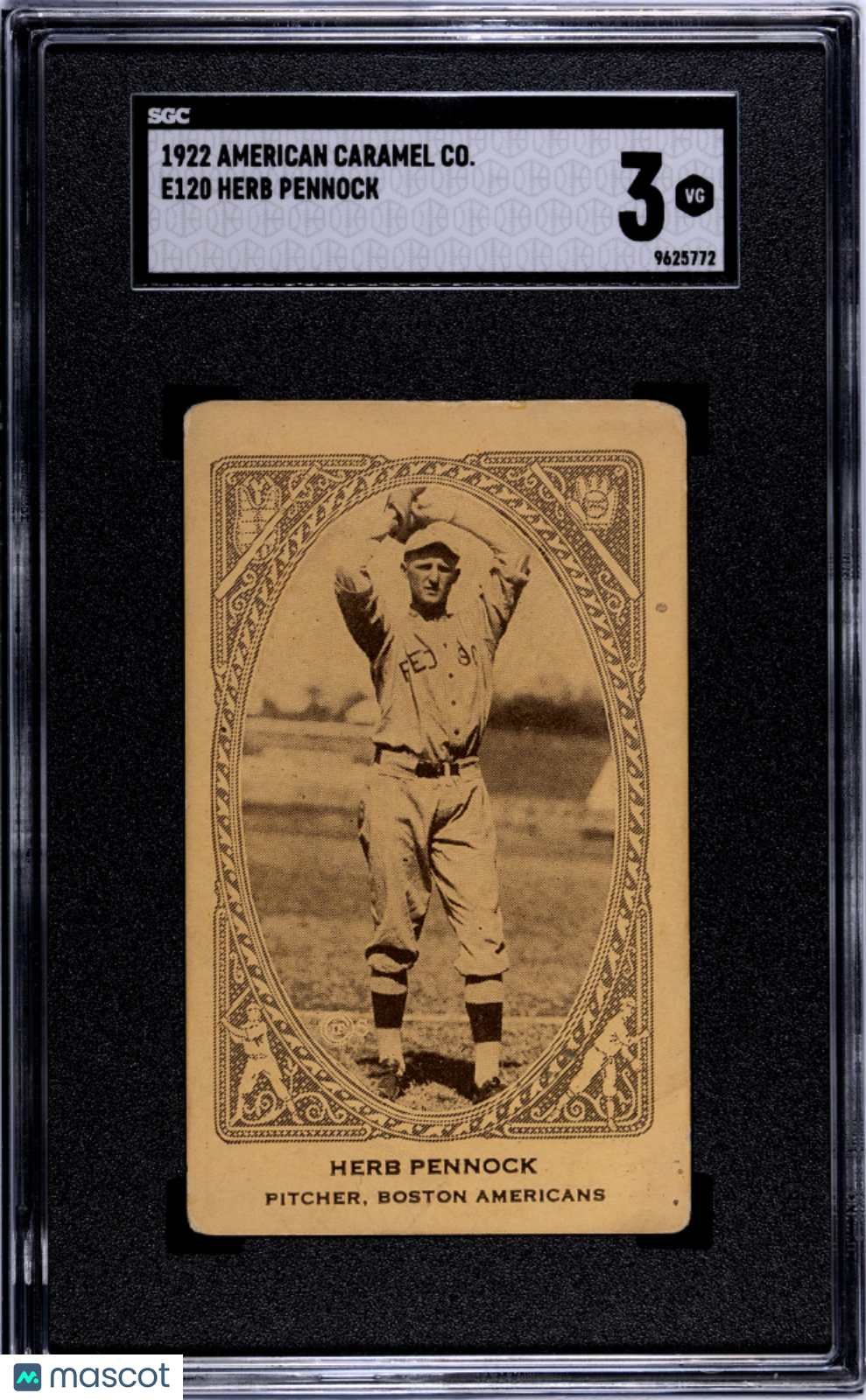 1922 American Caramel Co. (E120) Herb Pennock SGC 3