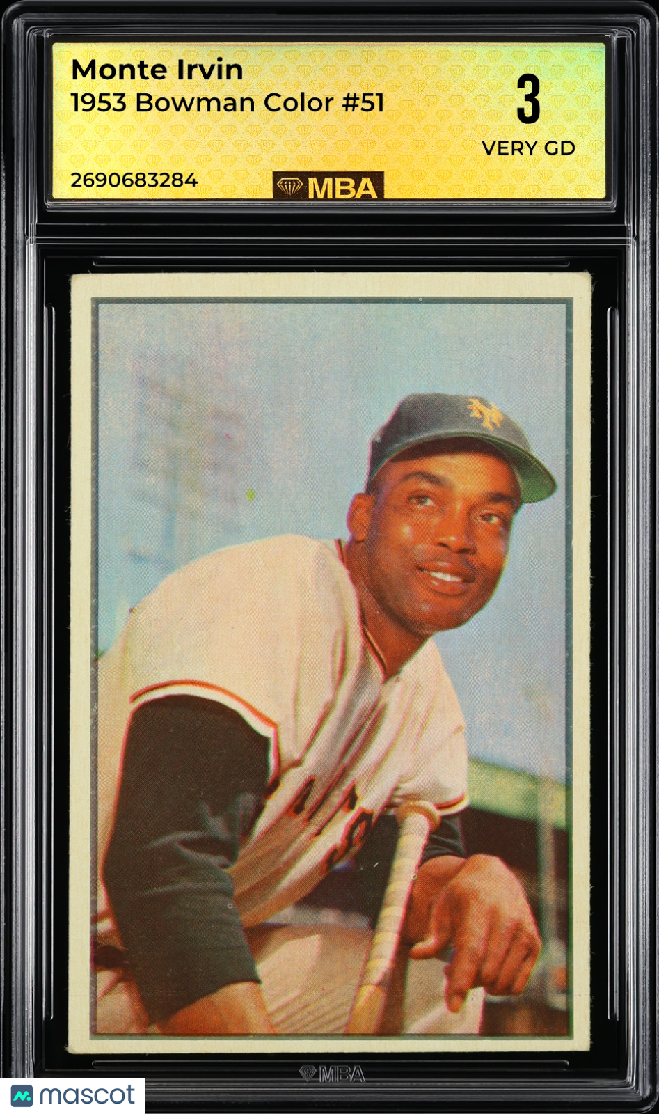 1953 Bowman Color Monte Irvin #51 MBA 3
