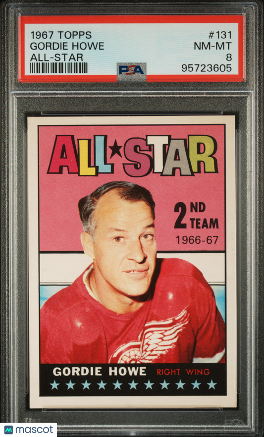 1967 Topps Gordie Howe #131 All Star PSA 8
