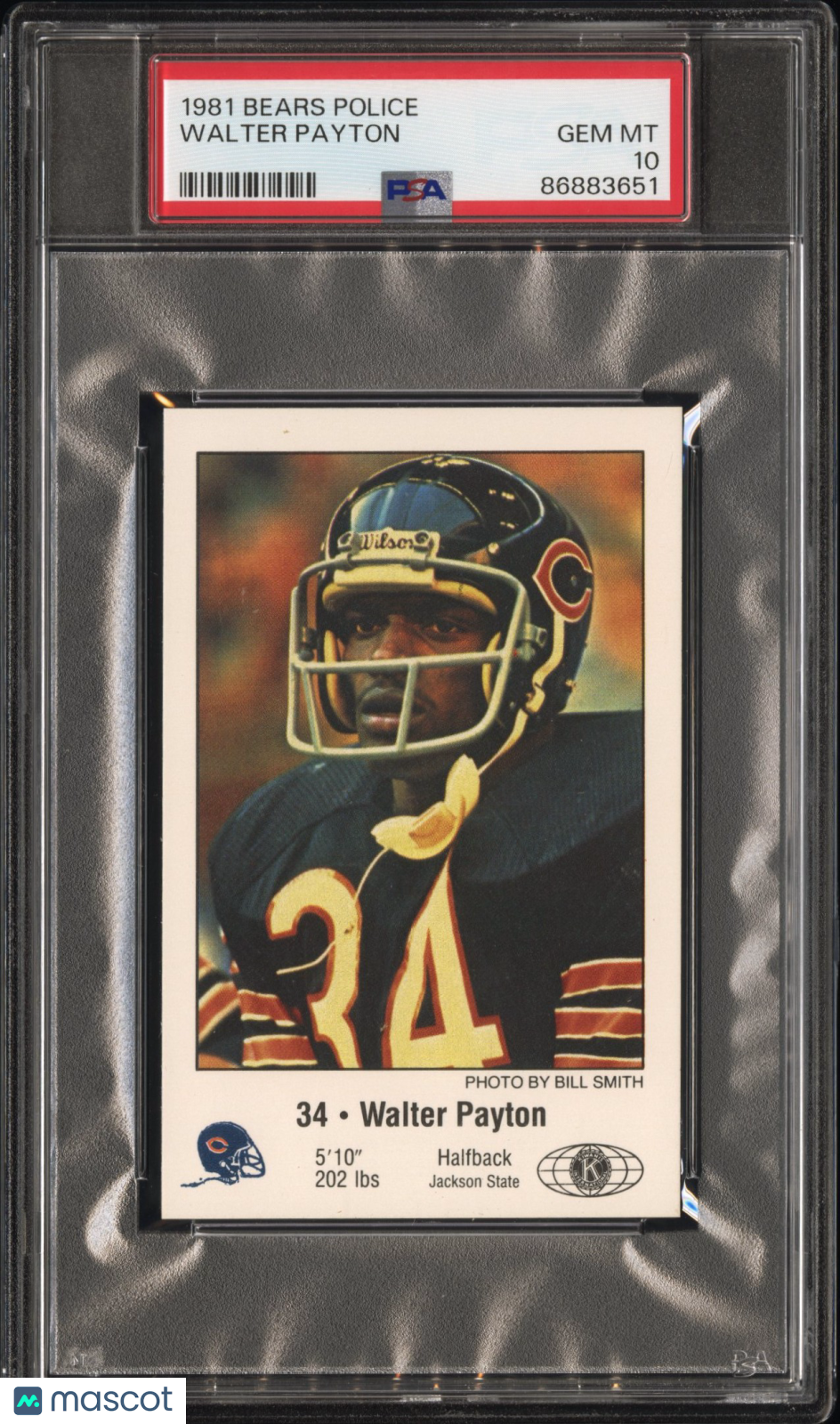 1981 Bears Police Walter Payton PSA 10