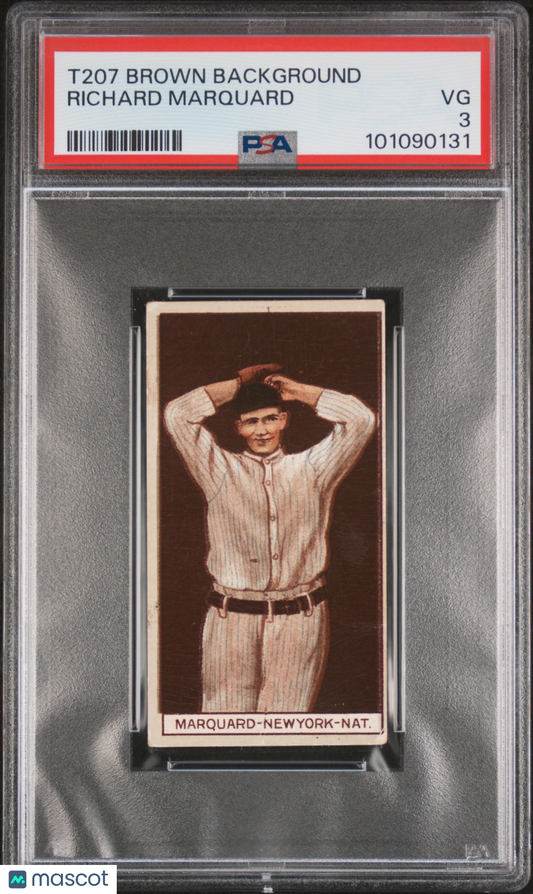1912 T207 Brown Background Richard Marquard PSA 3