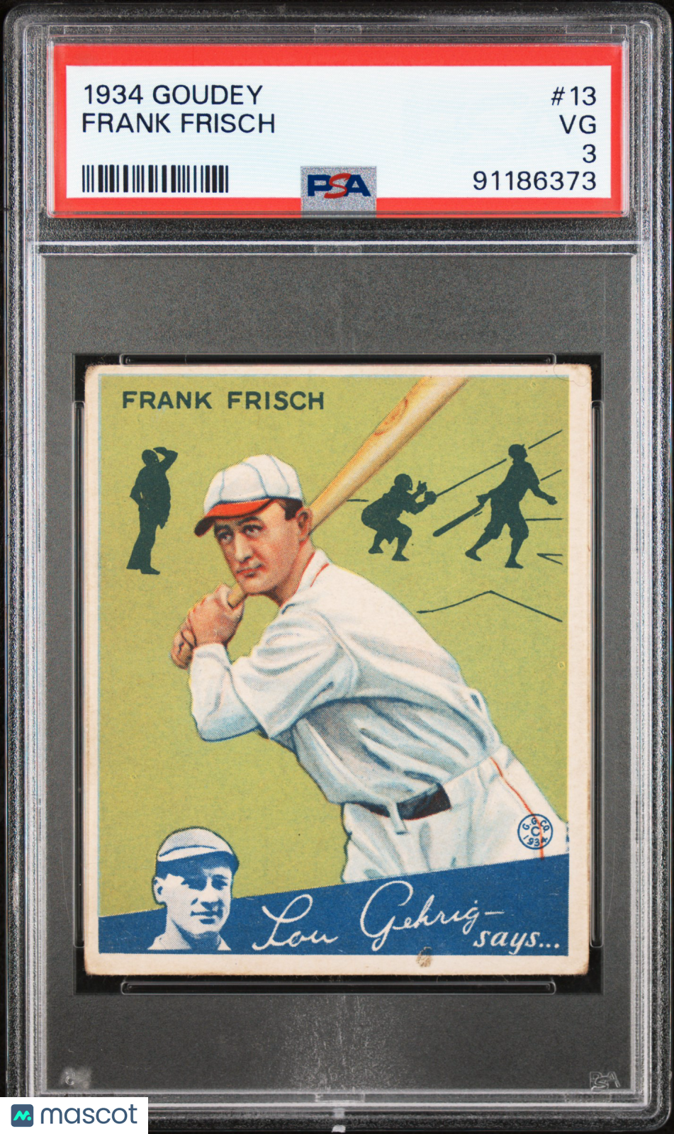 1934 Goudey Frank Frisch #13 PSA 3