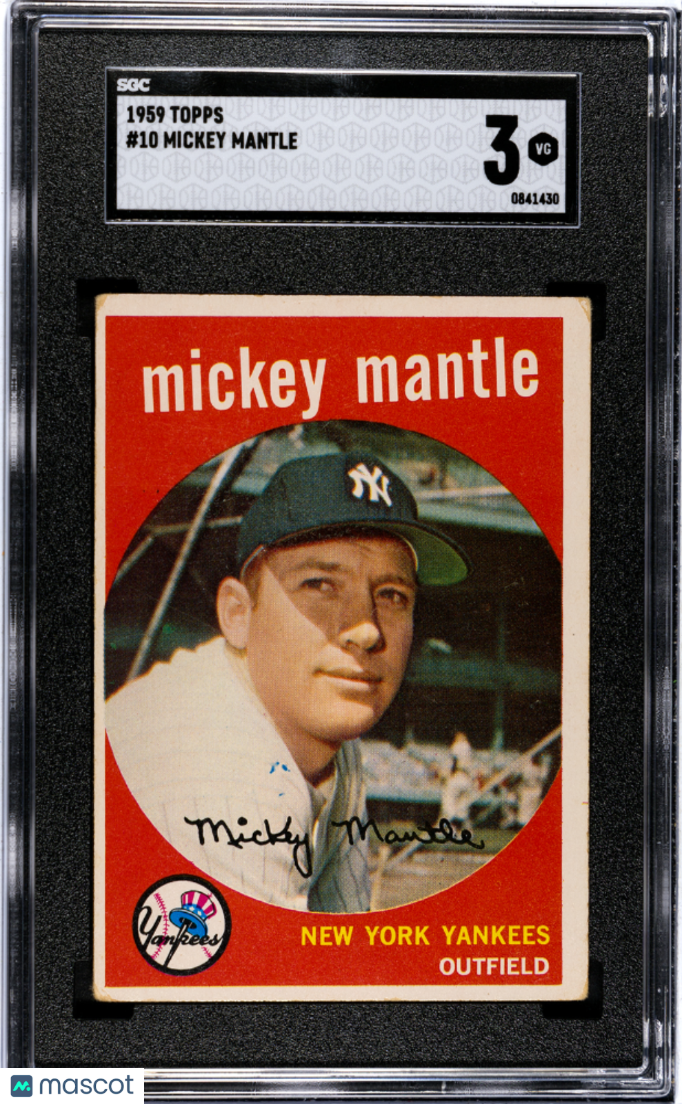 1959 Topps Mickey Mantle #10 SGC 3