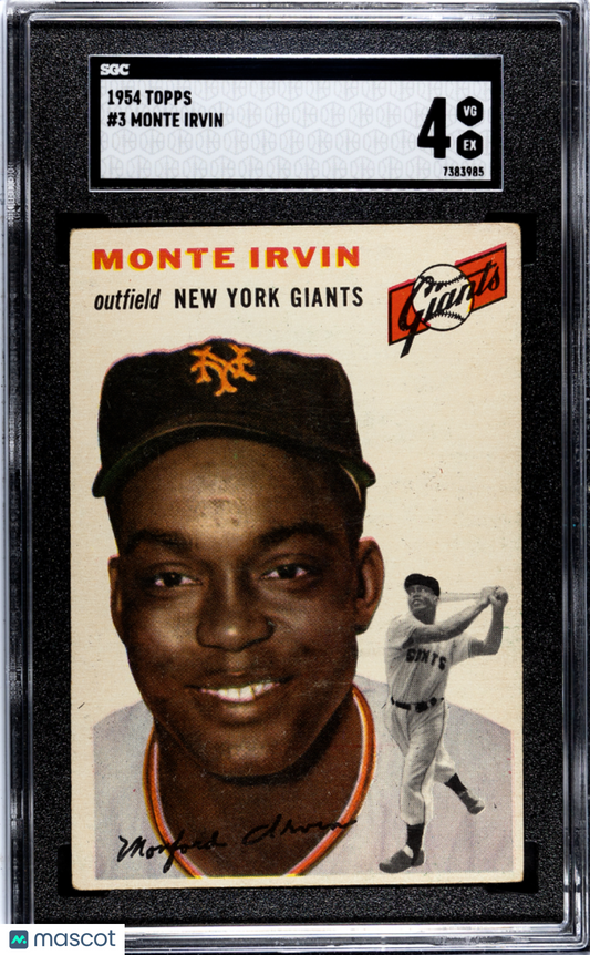 1954 Topps Monte Irvin #3 SGC 4