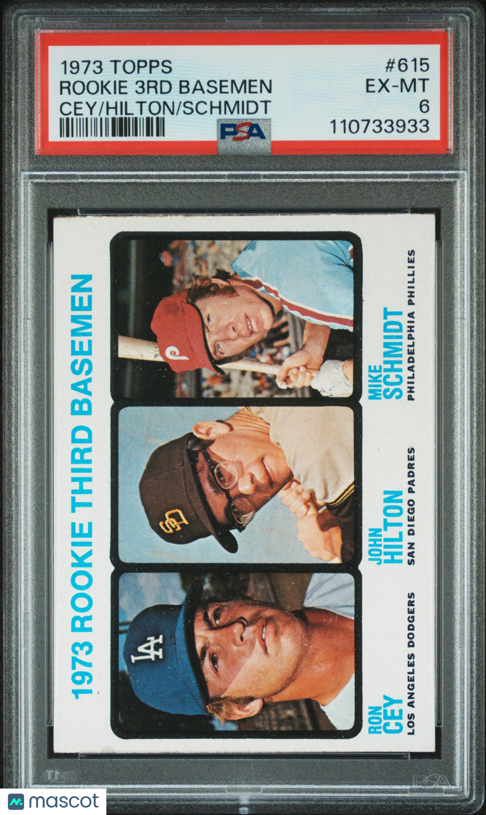 1973 Topps Rookie 3RD Basemen #615 Cey Hilton Schmidt PSA 6