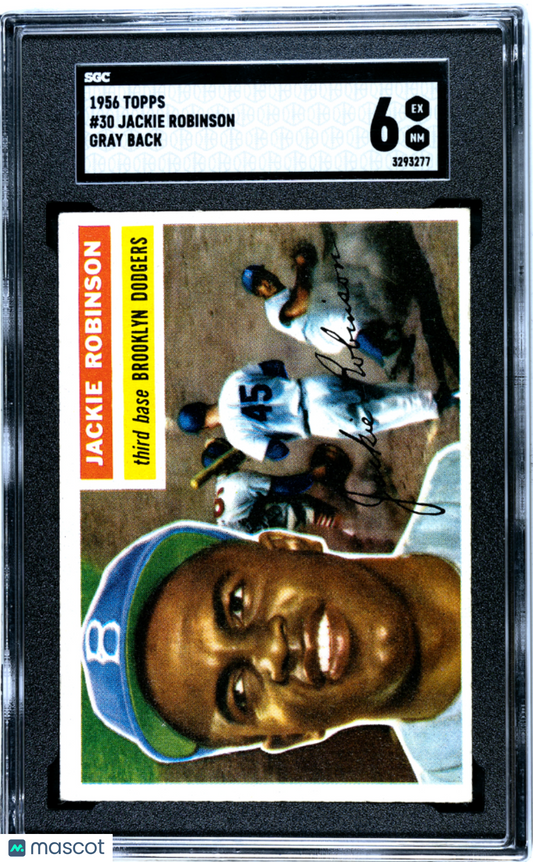 1956 Topps Jackie Robinson #30 Gray Back SGC 6