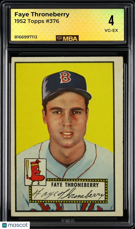 1952 Topps Faye Throneberry #376 MBA 4