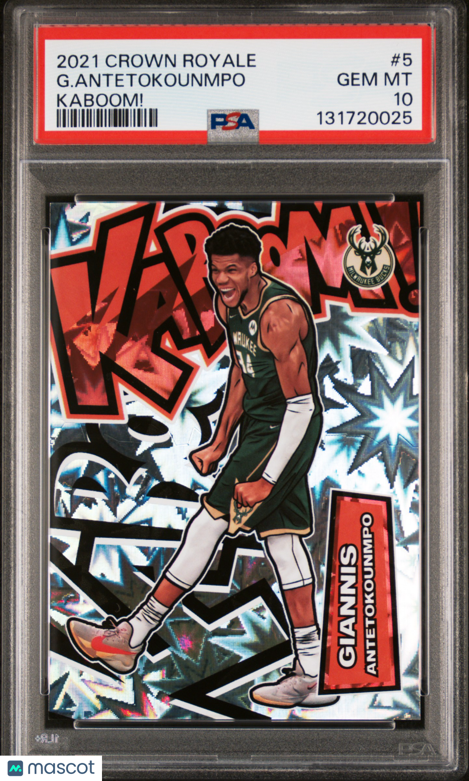 2021 Panini Crown Royale Kaboom! G. Antetokounmpo #5 PSA 10
