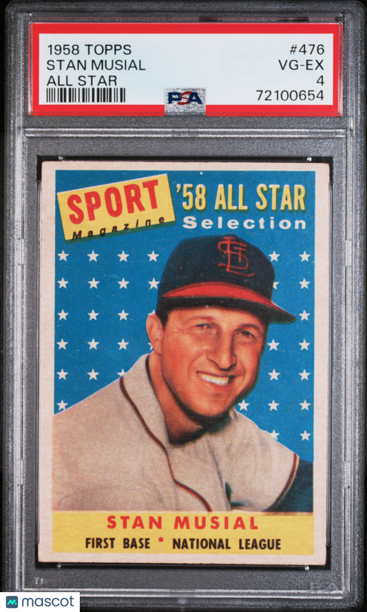 1958 Topps Stan Musial #476 All Star PSA 4