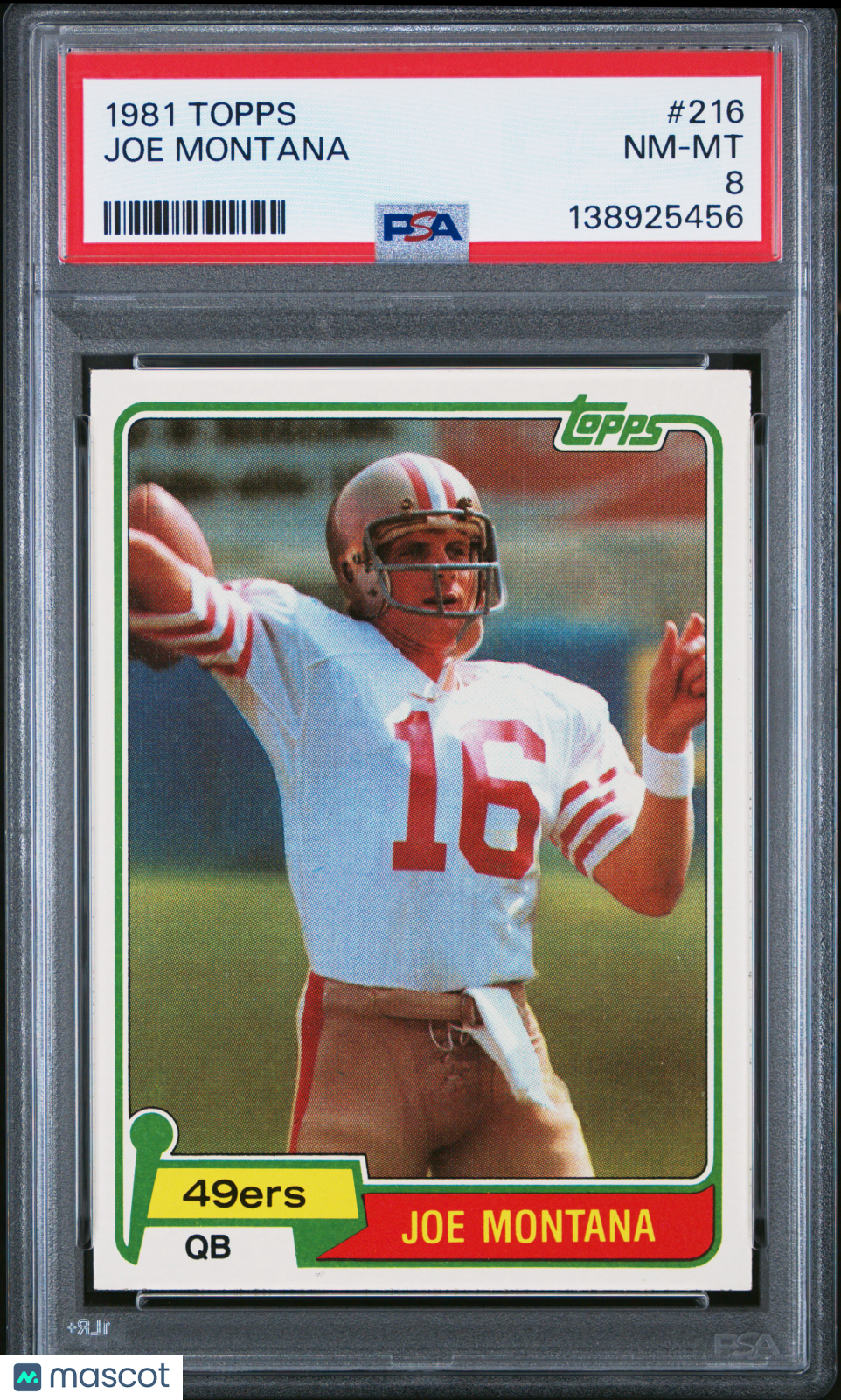 1981 Topps Joe Montana #216 PSA 8