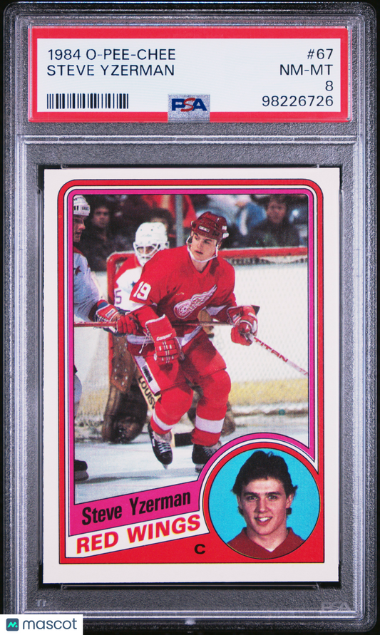 1984 O-Pee-Chee Steve Yzerman #67 PSA 8