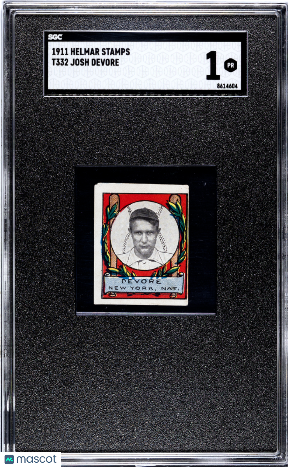 1911 Helmar Stamps (T332) Josh Devore SGC 1
